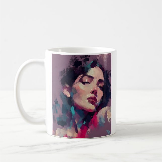 Neonlicht-Abstraktes Porträt Kaffeetasse (Links)