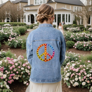 Neonlicht Friedenszeichen Unisex Jeansjacke