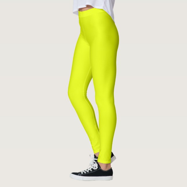 Neonlicht-grüne Vollfarbe Leggings (Links)
