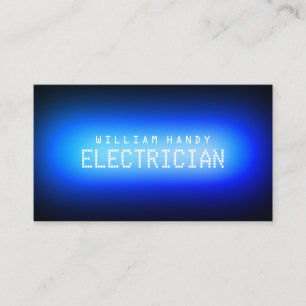 Neonlicht inspiriert blau visitenkarte