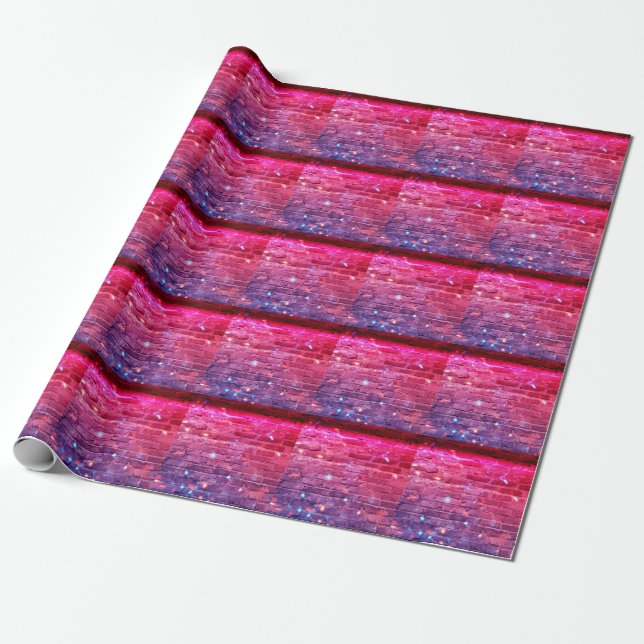 Neonlicht: leere Ziegelwand. Geschenkpapier (Ungerollt)