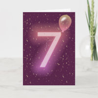 Neonlicht-Schild und Ballon zum 7. Geburtstag