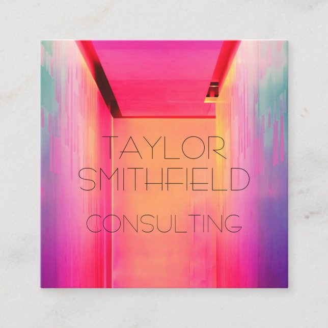 Neonlichtkarte Quadratische Visitenkarte (Vorderseite)