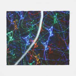 Neonlichtspuren abstrakte Fotografie. Cyberpunk Fleecedecke