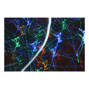 Neonlichtspuren abstrakte Fotografie. Cyberpunk  Fotodruck