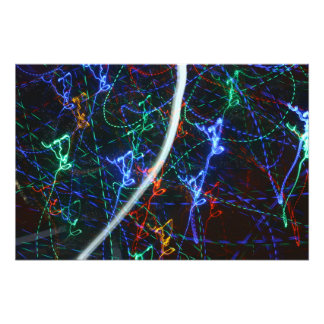 Neonlichtspuren abstrakte Fotografie. Cyberpunk Fotodruck