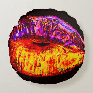 Neonlippen Rundes Kissen