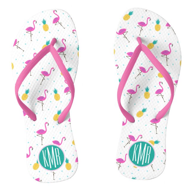 Neonmonogramm der flamingo-| flip flops (Fußbett)