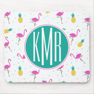 Neonmonogramm der flamingo- mousepad