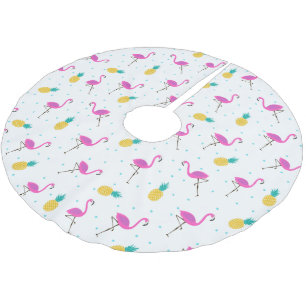 Neonmonogramm der flamingo-  polyester weihnachtsbaumdecke