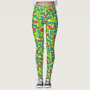 Neonmuster der 80er/90er Jahre Leggings