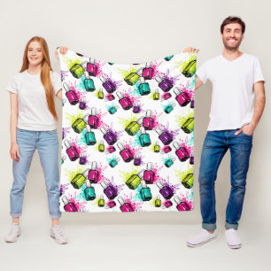 Neonnagellack-Muster Fleecedecke