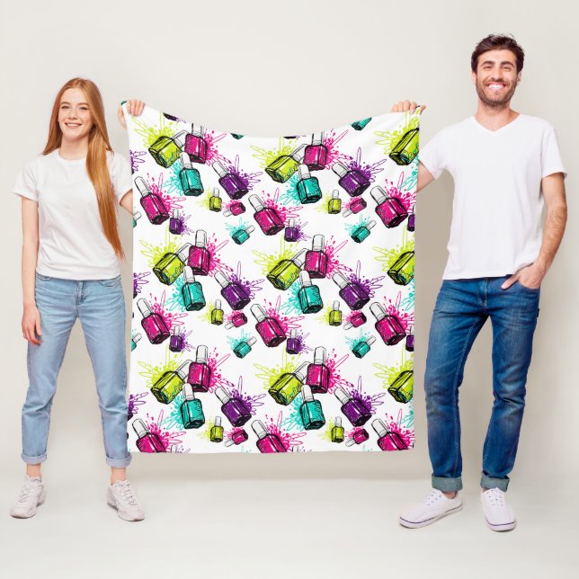 Neonnagellack-Muster Fleecedecke (Beispiel)