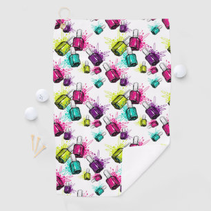 Neonnagellack-Muster Golfhandtuch