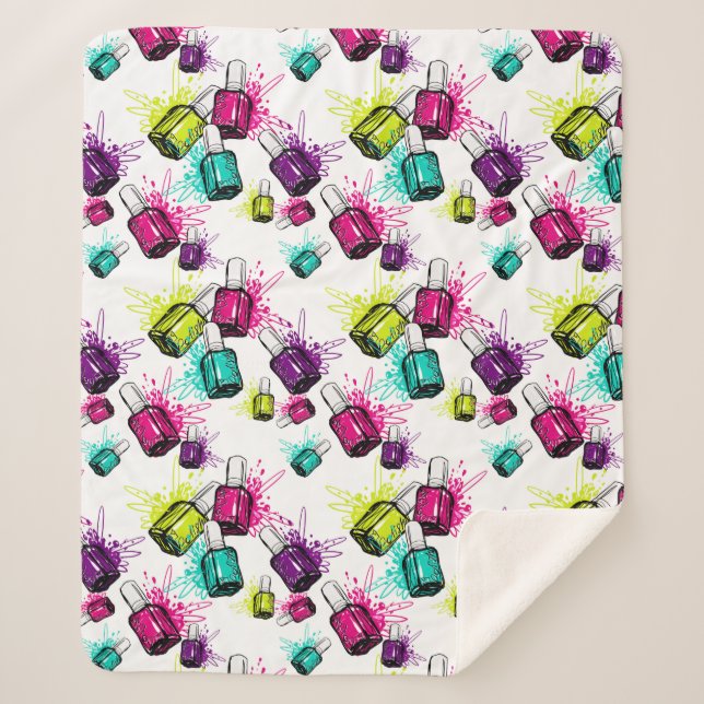 Neonnagellack-Muster Sherpadecke (Vorderseite)