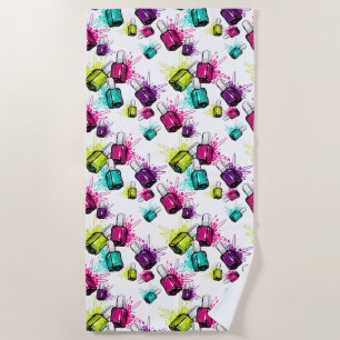 Neonnagellack-Muster Strandtuch