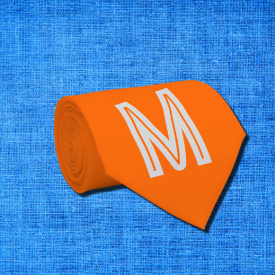 Neonorange - fett - Monogramm Krawatte