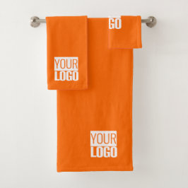 Neonorange - Ihr Logo-Handtuchhandtuch-Set Badhandtuch Set