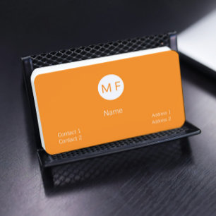 neonorange monogrammiert visitenkarte