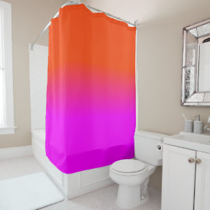 Neonorange und Pink Ombre Schatten-Farbe Duschvorhang