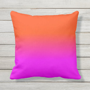 Neonorange und Pink Ombre Schatten-Farbe Kissen