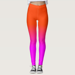 Neonorange und Pink Ombre Schatten-Farbe Leggings
