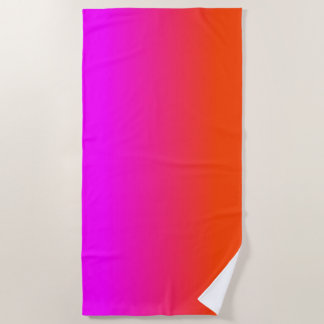 Neonorange und Pink Ombre Schatten-Farbe Strandtuch