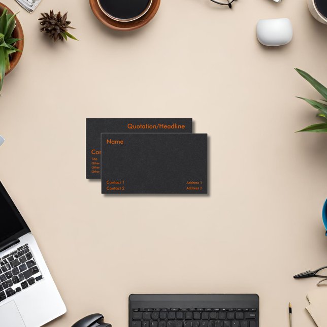 Neonorange und schwarze Visitenkarte (Von Creator hochgeladen)