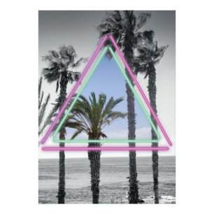 Neonpalme Fotodruck