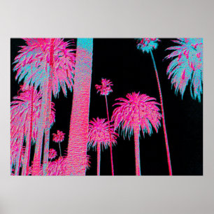 Neonpalme-Miami- Beachkunst-Deko-Kunstdruck Poster