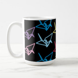 Neonpapierkräne Kaffeetasse