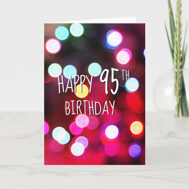 Neonpartylichter zum 95. Geburtstag Karte (Vorderseite)