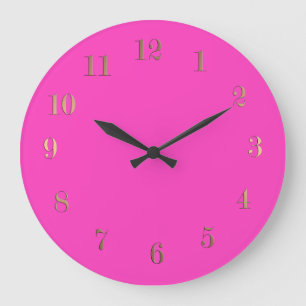 Neonpink Große Wanduhr