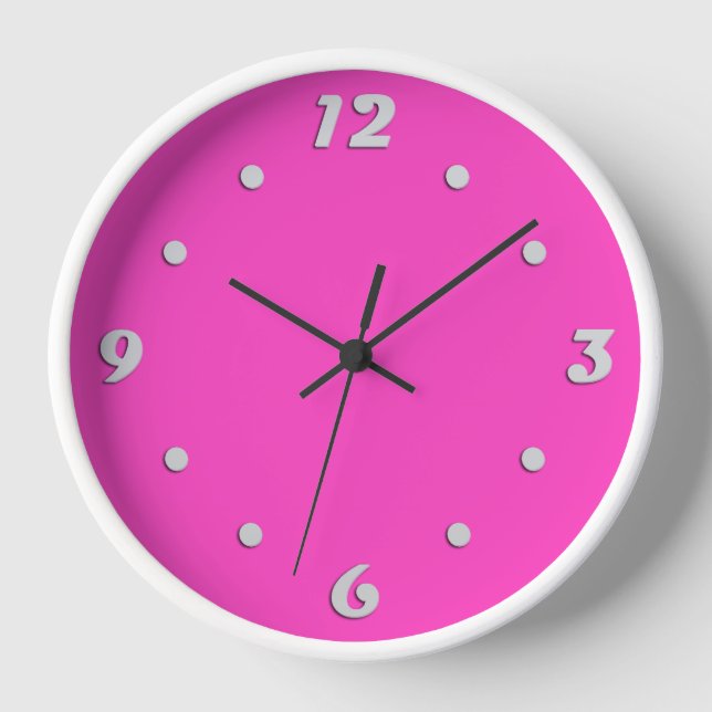 Neonpink Uhr (Vorderseite)
