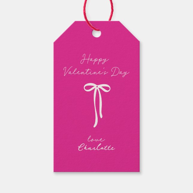 Neonpink | Valentinstag Geschenkanhänger (Vorderseite)