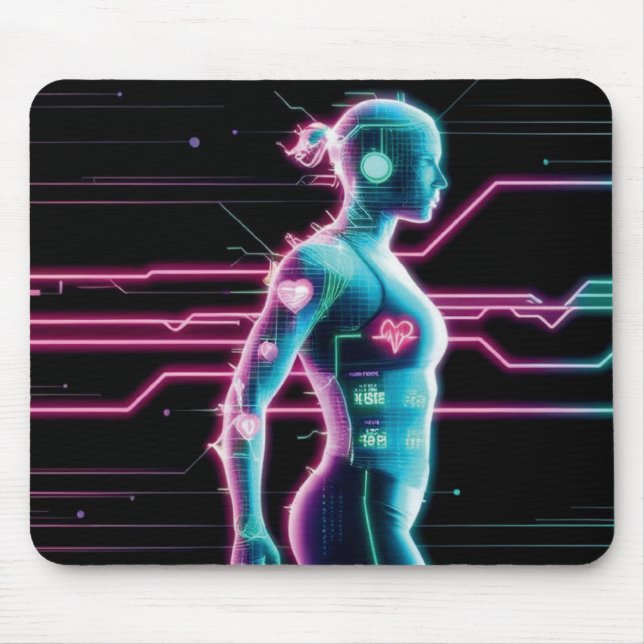 NeonPulse Fitness Tracker Pad Mousepad (Vorne)
