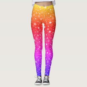 Neonpunkte auf gelben, roten und violett-blauen St Leggings