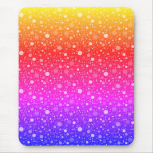 Neonpunkte auf gelben, roten und violett-blauen St Mousepad