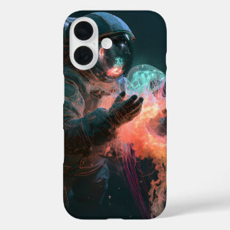 Neonqualle-Astronaut-Galaxie-Handyhülle iPhone 16 Hülle