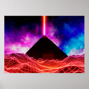 Neonraumlandschaft: Pyramide Poster