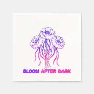 Neonrosa abstrakter Blütenflor - Lebendige Party  Serviette