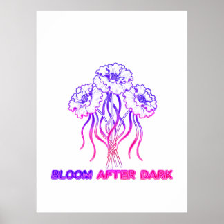 Neonrosa abstrakter Blütenflor - Vibranter BoPoste Poster