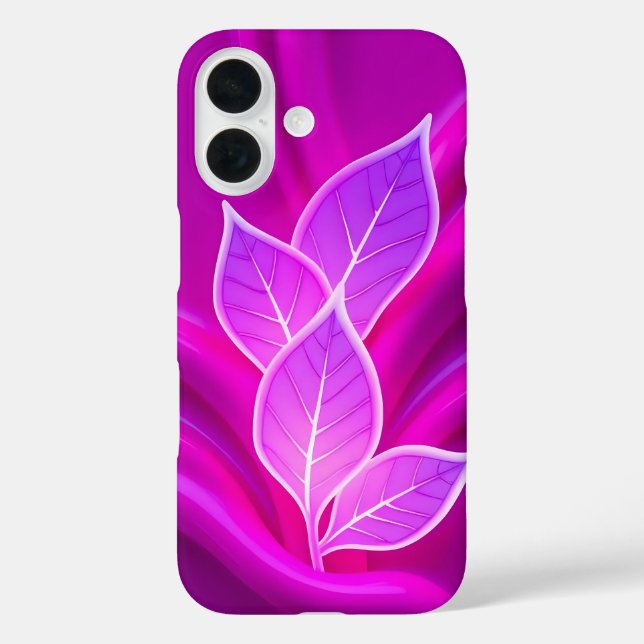Neonrosa Blätter Fettes iPhone-Case Case-Mate iPhone Hülle (Rückseite)