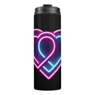 Neonrosa/blaues Herz Valentinstag Tasse
