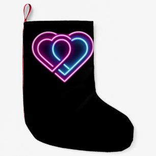 Neonrosa/blaues Herz Valentinstag Tasse Kleiner Weihnachtsstrumpf