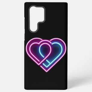 Neonrosa/blaues Herz Valentinstag Tasse Samsung Galaxy Hülle