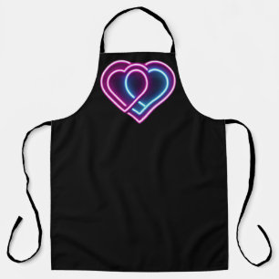 Neonrosa/blaues Herz Valentinstag Tasse Schürze