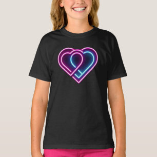 Neonrosa/blaues Herz Valentinstag Tasse T-Shirt