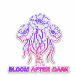 Neonrosa Blumen - Kunststoff-Vinyl-Aufkleber Aufkleber