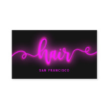 Neonrosa Effekt Haarstylist Business Card